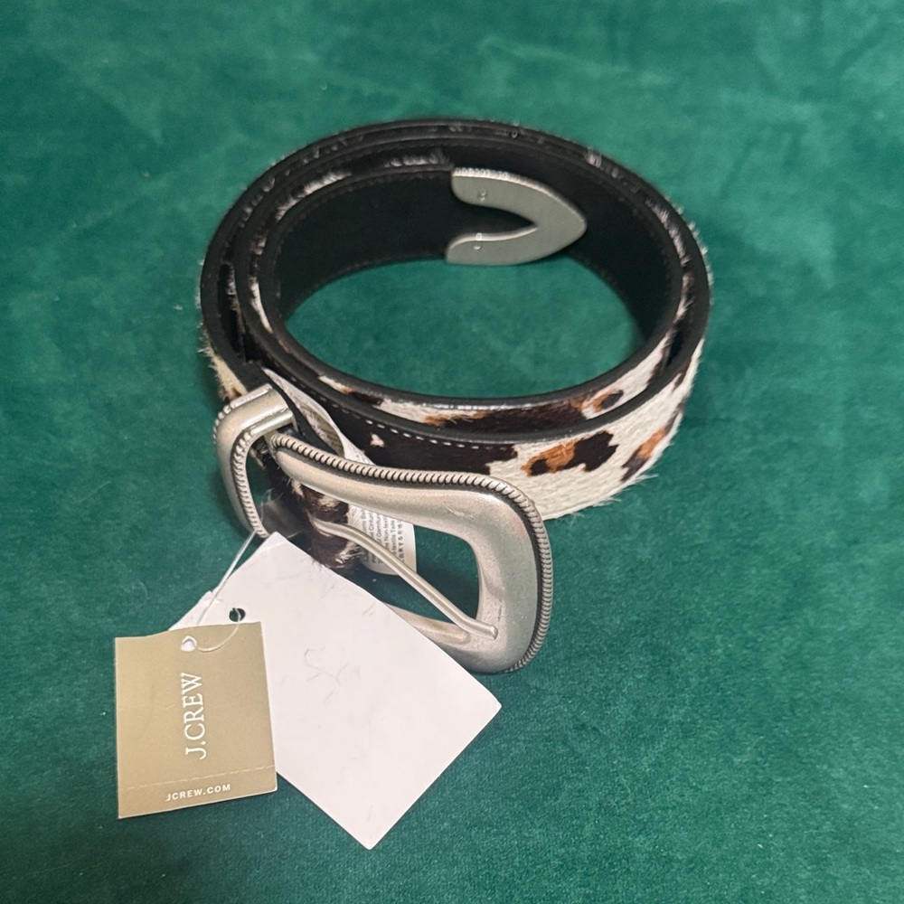 J. Crew Animal Print Belt with Silver Buckle - Picture 3 of 3